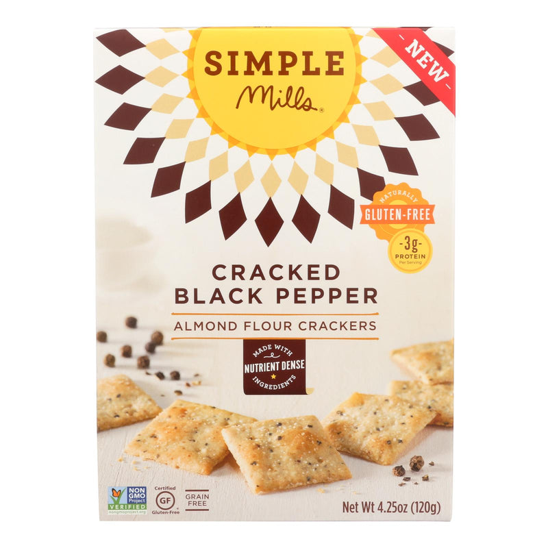 Simple Mills Cracked Black Pepper Almond Flour - Case Of 6 - 4.25 Oz